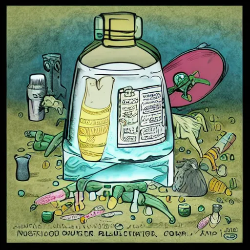 Image similar to illustration of health potion, by tony diterlizzi