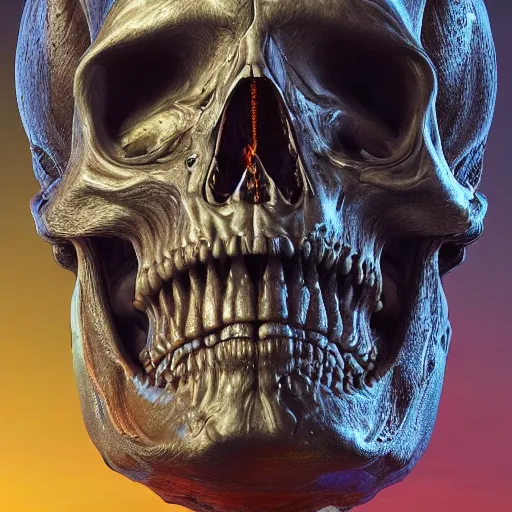 Image similar to portrait_of_a_melting_skull._intricate_abstract._intricate_artwork._by_Tooth_Wu_wlop_beeple_dan_mumford._octane_render_trending_on_artstat