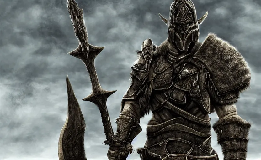 Image similar to joe biden as dovahkiin in skyrim, digital art