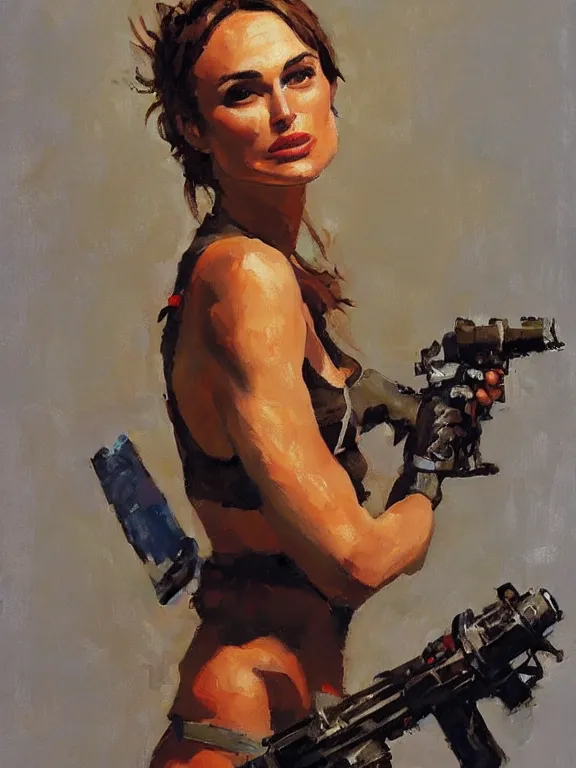 Prompt: portrait of Kiera Knightley as Tank girl by Gregory manchess