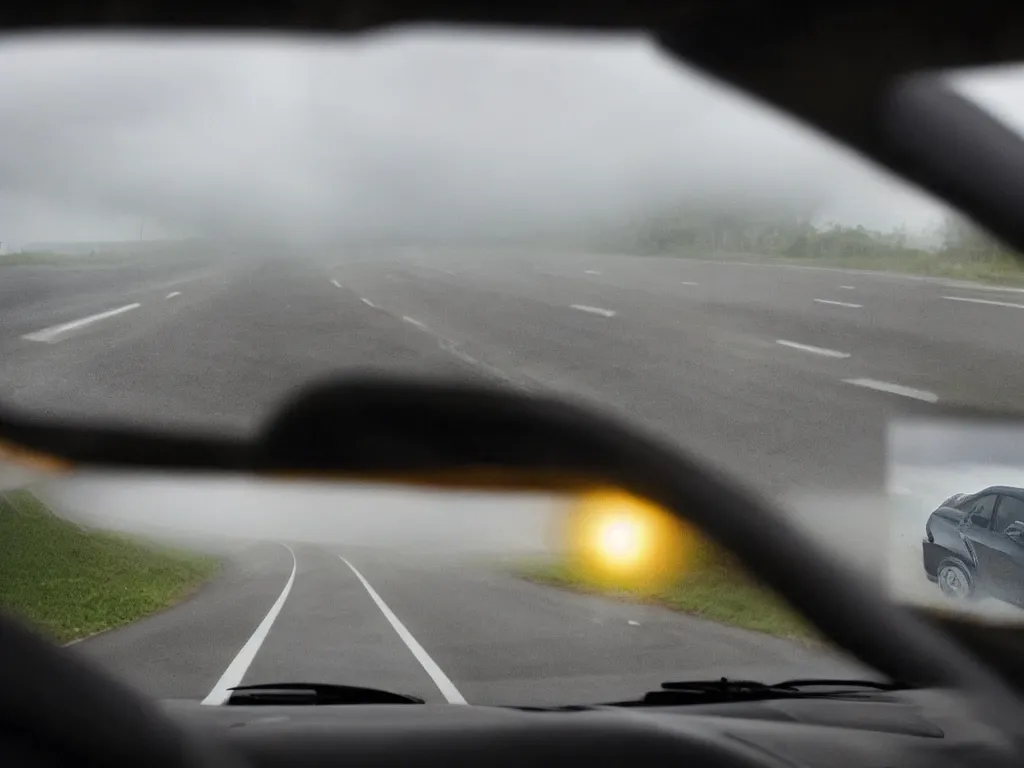 Prompt: dash cam footage, A dark ghost in the middle of a road staring at the driver. dramatic lighting, bad weather, dark clouds, horror footage, highly realistic. live cam