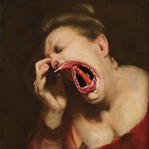 Image similar to Woman Swallowing worms