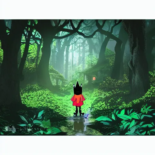 Prompt: Batman in the magical forest by Studio Ghibli, 4k