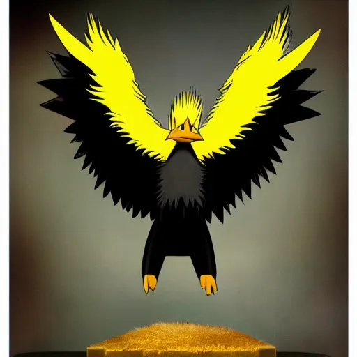 Image similar to national geographic professional photo of zapdos, award winning