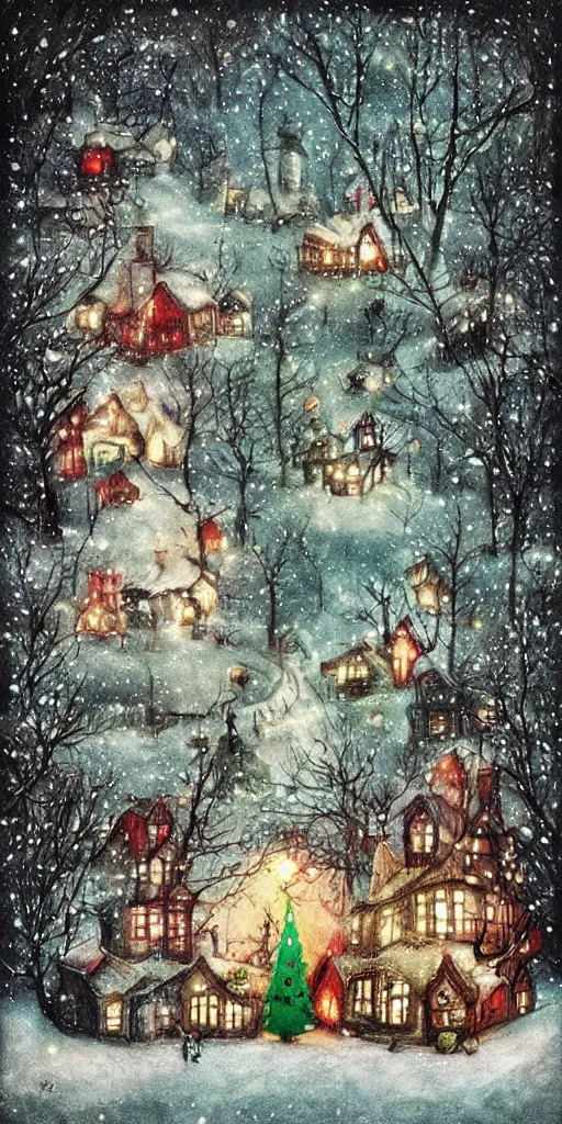 Prompt: a christmas scene by alexander jansson