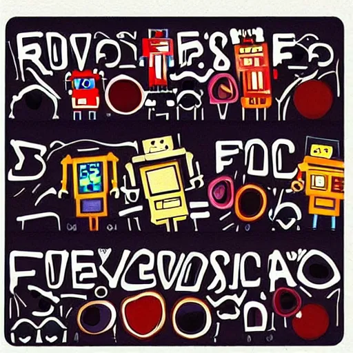 Prompt: robots from the music video “all is full of love”