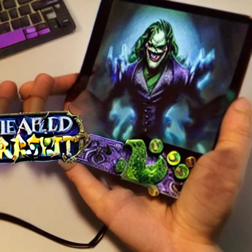 Prompt: “ the joker playing world of warcraft ”