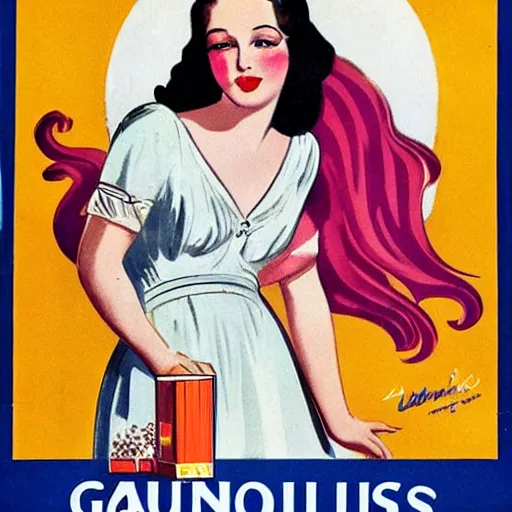 Image similar to a beautiful girl with long dark hair poses for gauloises cigarettes, 1 9 3 0 s advertising poster