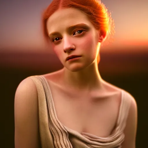 Image similar to photographic portrait of a stunningly beautiful renaissance emo female maiden in soft dreamy light at sunset, contemporary fashion shoot, by edward robert hughes, annie leibovitz and steve mccurry, david lazar, jimmy nelsson, breathtaking, 8 k resolution, extremely detailed, beautiful, establishing shot, artistic, hyperrealistic, beautiful face, octane render