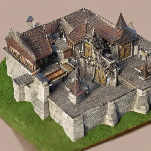 Image similar to d & d miniature 3 d render, high quality, high detail