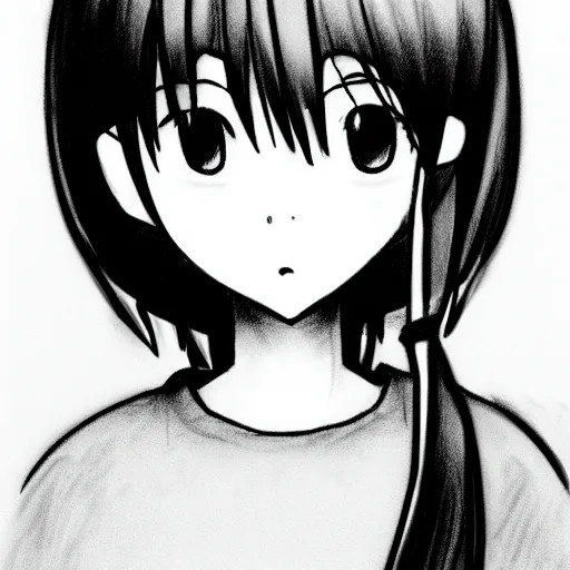 Prompt: a lonely girl. japanese black and white manga, pencil sketch. hd, ultra clear detailed