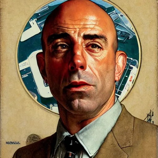 Image similar to joe rogan by norman rockwell