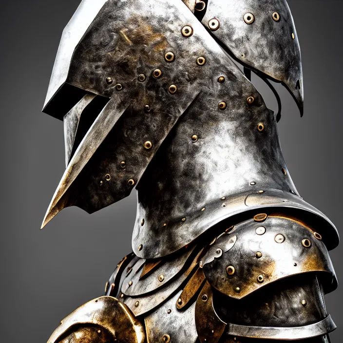 Prompt: digital art of a warrior headless, akephaloi, head in the body, with metal themed fantasy epic armour, highly detailed, hdr, smooth, sharp focus, high resolution, award - winning photo