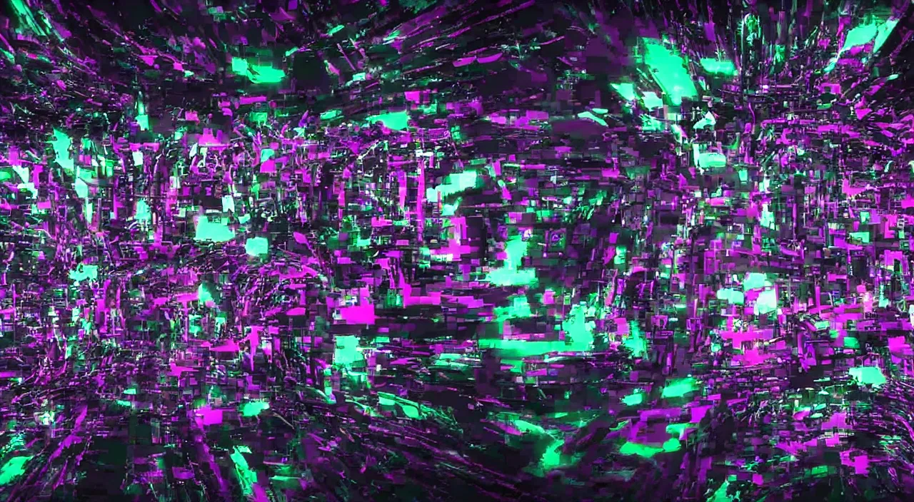 Prompt: futuristic dark dreamy glitchy youtube thumbnail for a breakcore drum and bass song