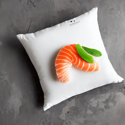 Image similar to a pillow in the shape of sushi, product photography