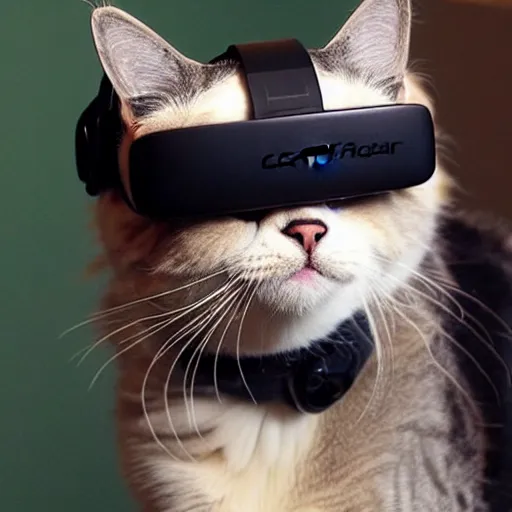 Image similar to cat wearing vr goggles