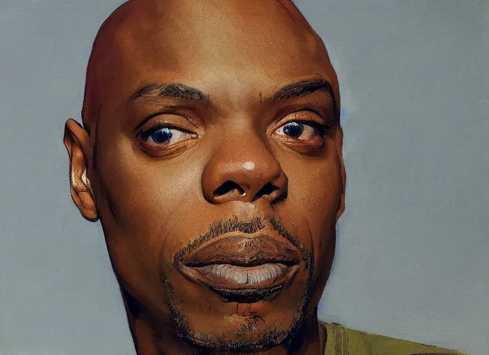 Image similar to a highly detailed beautiful portrait of dave chappelle by gregory manchess, james gurney, james jean