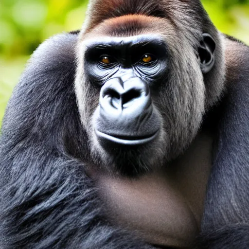 Image similar to an image of a gorilla sitting in a chair in the presidental press briefing room, hyper realistic, 4 k, depth of field.