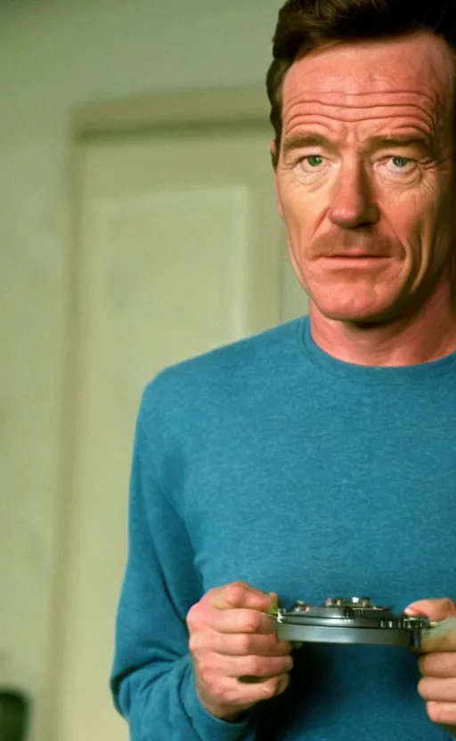 Image similar to film still of bryan cranston as hal in the tv show malcolm in the middle, full-shot, 4k