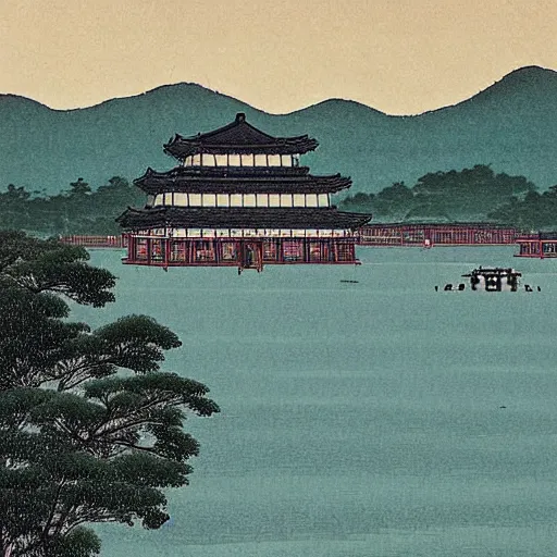 Image similar to West Lake Cultural Landscape of Hangzhou,Hasui Kawase