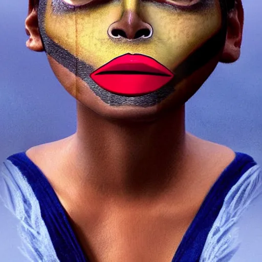 Image similar to bee with human face looking like beyonce