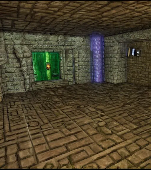 Prompt: the main room in a 3d Zelda dungeon