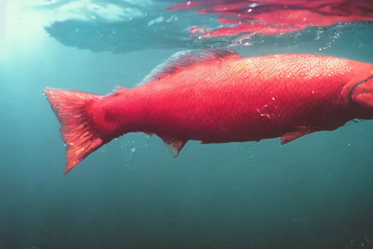 Image similar to a photo of an angry blackberry salmon in its natural habitat, kodak ektachrome e 1 0 0 photography