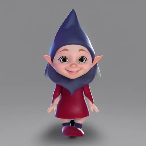 Prompt: gnome girl, hyperrealistic photo, octane render, dynamic lighting