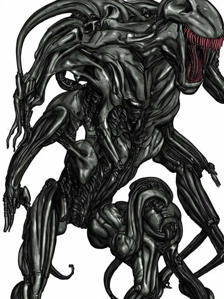 Prompt: Metal Gear Rex as a Xenomorph from the movie Alien.