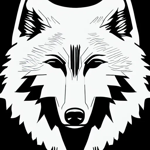 Image similar to wolf template base, digital line-art, full-body sideways view, simple, black and white, high quality, HD, 8K