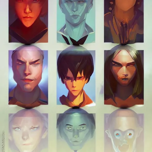 Image similar to face icon stylized minimalist magic : the gathering, loftis, cory behance hd by jesper ejsing, by rhads, makoto shinkai and lois van baarle, ilya kuvshinov, rossdraws global illumination