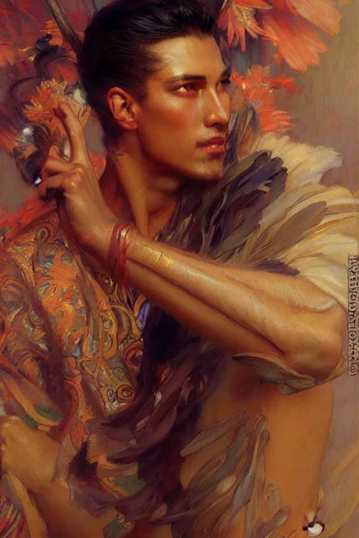 Image similar to male, taoism, painting by gaston bussiere, greg rutkowski, j. c. leyendecker, artgerm