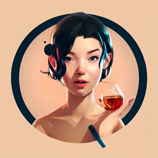 Prompt: funny drinker, smooth face, centered, solid bacgkround, median photoshop filter cutout vector behance, hd by artgerm, jesper ejsing, by rhads, makoto shinkai and lois van baarle, ilya kuvshinov, rossdraws, illustration, art by ilya kuvshinov and gustav klimt