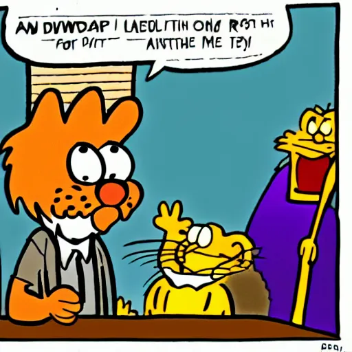 Prompt: a Garfield cartoon, Jim Davis