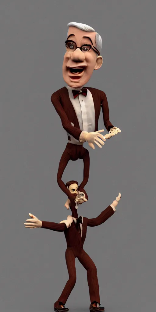 Image similar to Steve Martin as a marionette, 3d rendered style