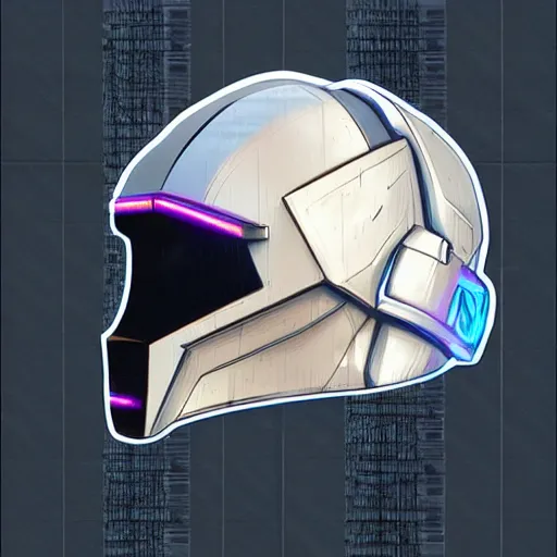 Image similar to cyberpunk helmet, concept art, artstation, high details, stickers