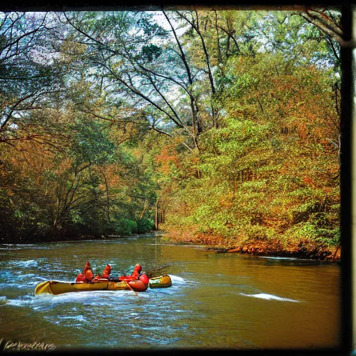 Image similar to cahaba river alabama, canoe in foreground, kodak ektachrome e 1 0 0,