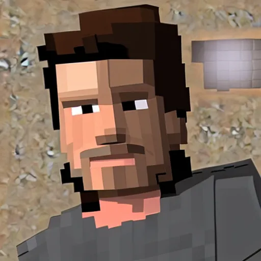 Image similar to Tom Cruise as a Minecraft character