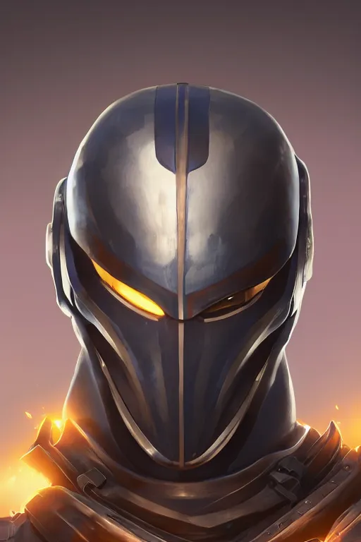 Image similar to epic mask helmet robot ninja portrait stylized as fornite style game design fanart by concept artist gervasio canda, behance hd by jesper ejsing, by rhads, makoto shinkai and lois van baarle, ilya kuvshinov, rossdraws global illumination radiating a glowing aura global illumination ray tracing hdr render in unreal engine 5