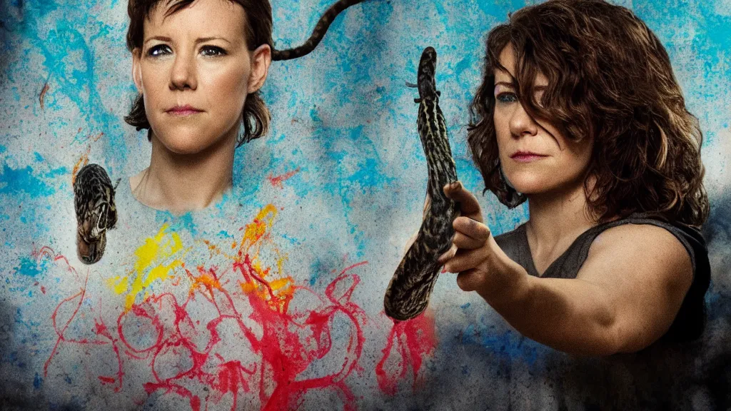 Image similar to fingerpainting well - read snake from hbo's the leftovers