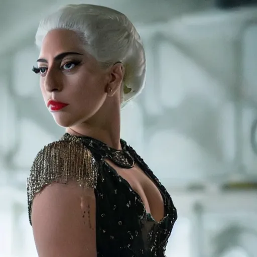 Image similar to still of early 2 0 s lady gaga in westworld tv series