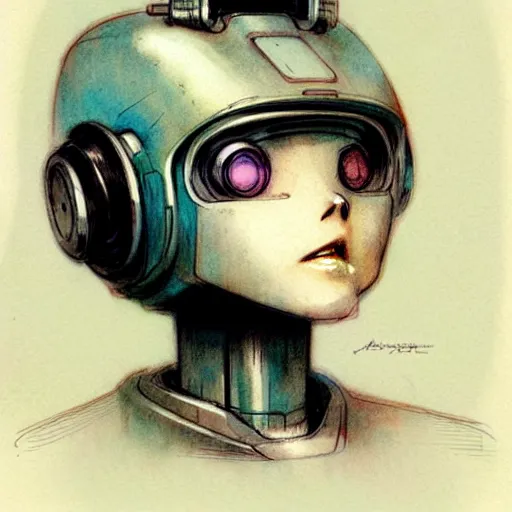 Image similar to ( ( ( ( ( 1 9 5 0 s robot girl. muted colors. ) ) ) ) ) by jean - baptiste monge