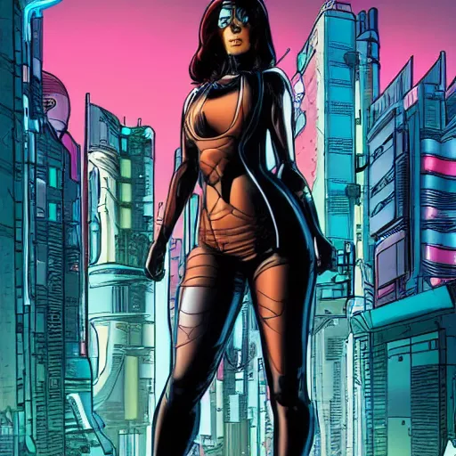 Prompt: cyberpunk girl marvel comics