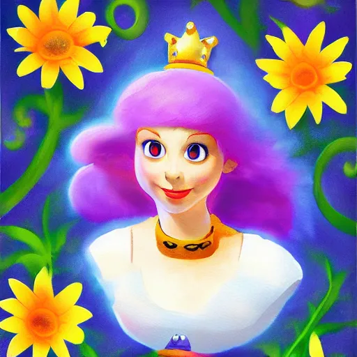 Prompt: prinzessin daisy from super mario, painted by ferdinand holger