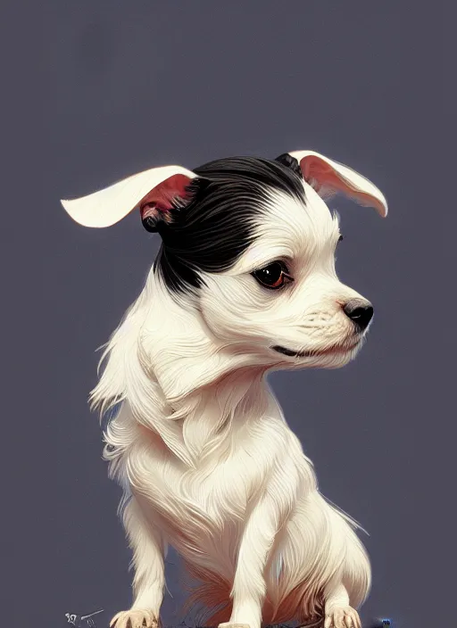Prompt: symmetry!! portrait of a small cute dog, dnd, intricate, elegant, highly detailed, digital painting, artstation, concept art, smooth, sharp focus, illustration, art by artgerm and greg rutkowski and alphonse mucha