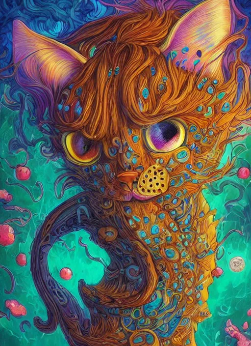 Prompt: cat seahorse fursona, autistic bisexual graphic designer and musician, long haired attractive androgynous fluffy humanoid character design, sharp focus, weirdcore voidpunk digital art by artgerm, akihiko yoshida, louis wain, simon stalenhag, wlop, noah bradley, furaffinity, artstation hd, trending on deviantart