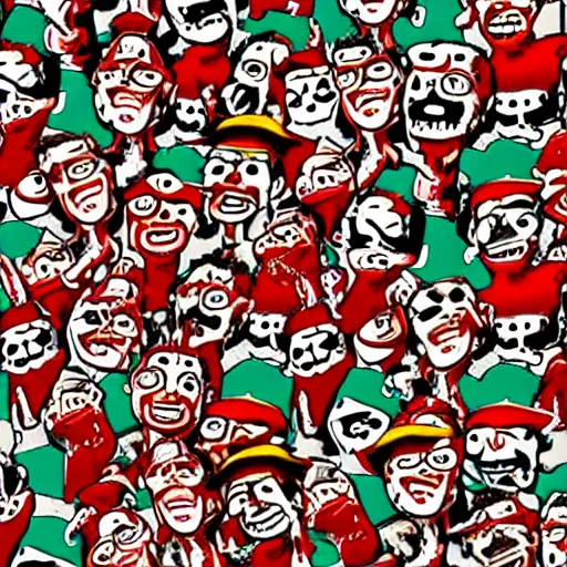 Prompt: where's waldo but it's zombies