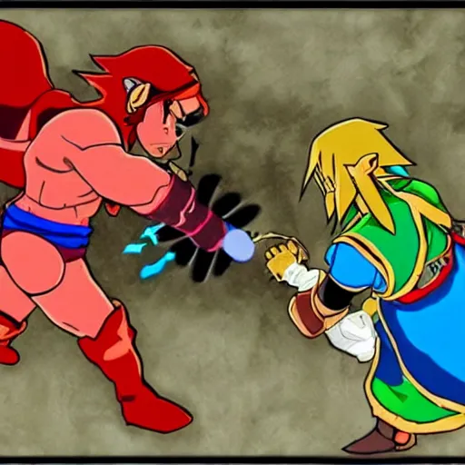 Image similar to link and ganon fight