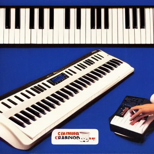 Image similar to casio keyboard 8 0 s commercial grade, professional magazine ad