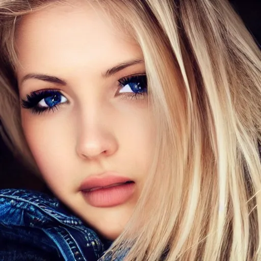 Prompt: face beautiful women blonde hairs
